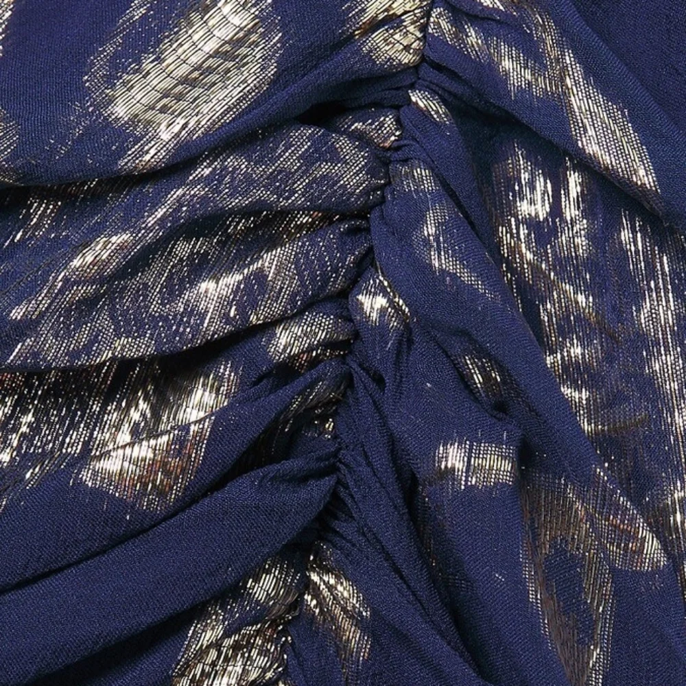 *SOLD* NWT ANTHRO | $528 Delfi Lizette Ruched Silk Chiffon Dress - Picture 5 of 7